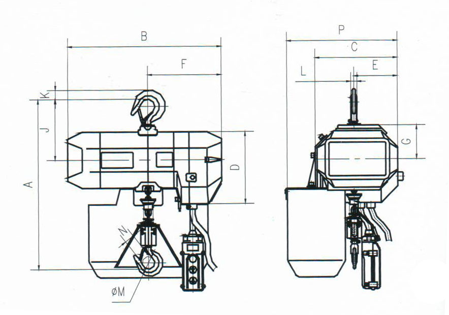 風(fēng)電電動(dòng)葫蘆結(jié)構(gòu)圖